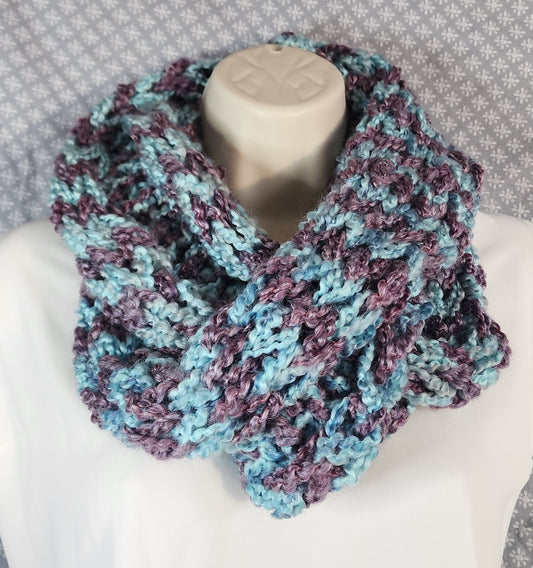 Finger Knitted Infinity Scarf