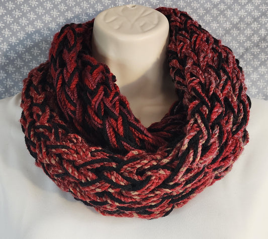 Finger Knitted Infinity Scarf