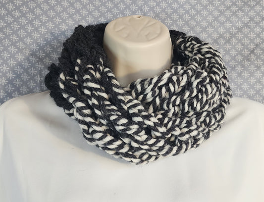 Finger Knitted Infinity Scarf