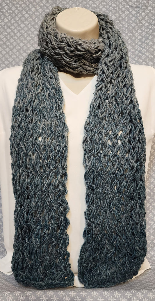 Finger Knitted Scarf, keep warm with this multicolored scarf 