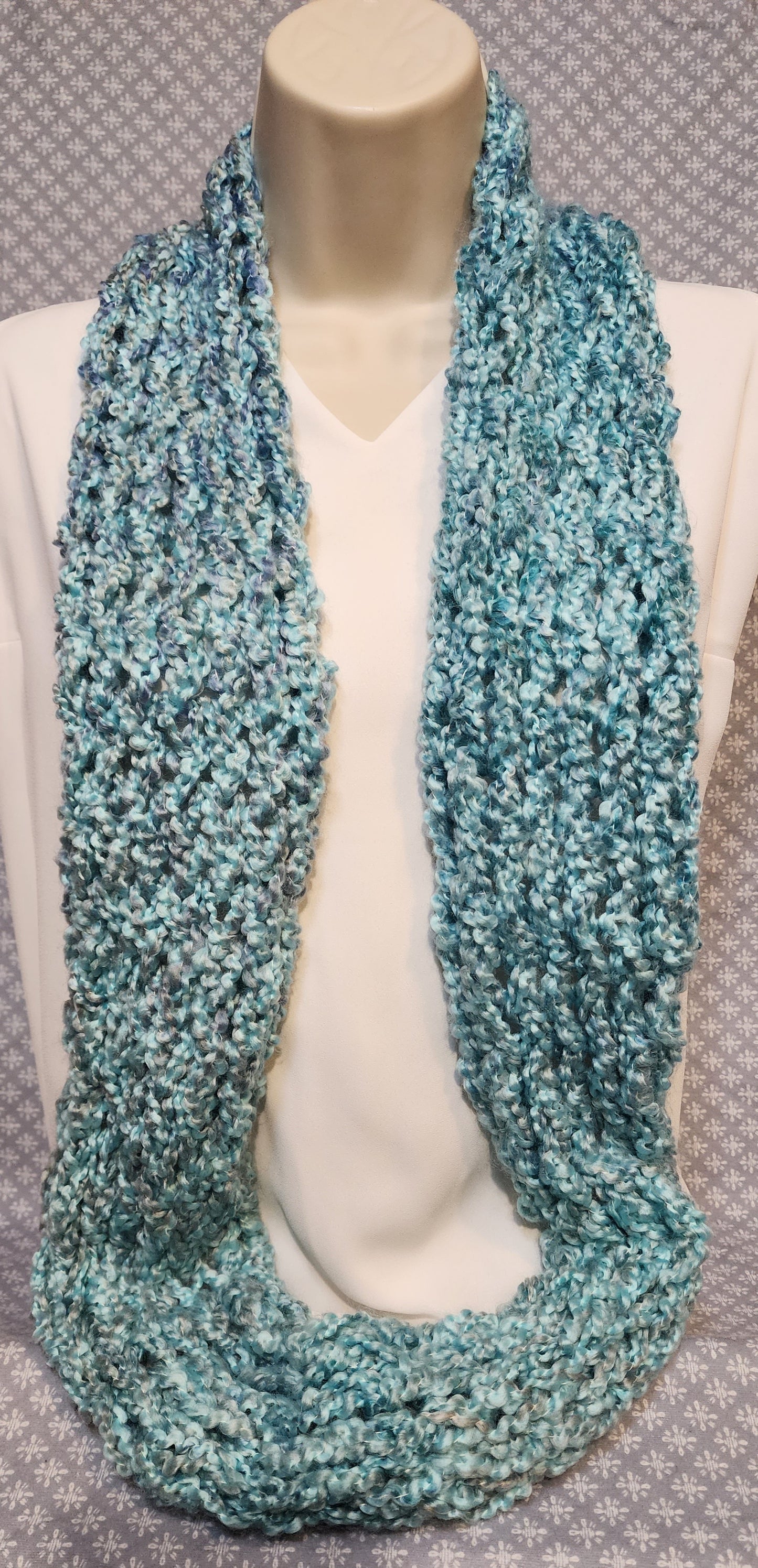 Finger Knitted Infinity Scarf | Keep warm in this cozy, soft scarf. 