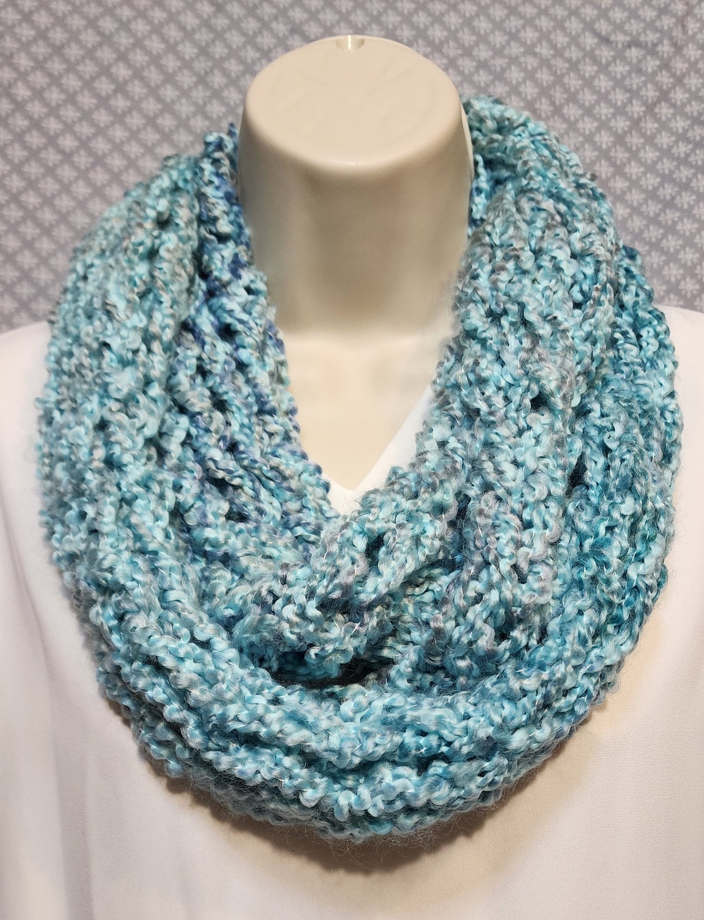 Finger Knitted Infinity Scarf | Keep warm in this cozy, soft scarf. 