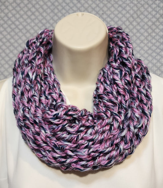 Finger Knitted Infinity Scarf