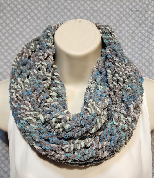 Finger Knitted Infinity Scarf