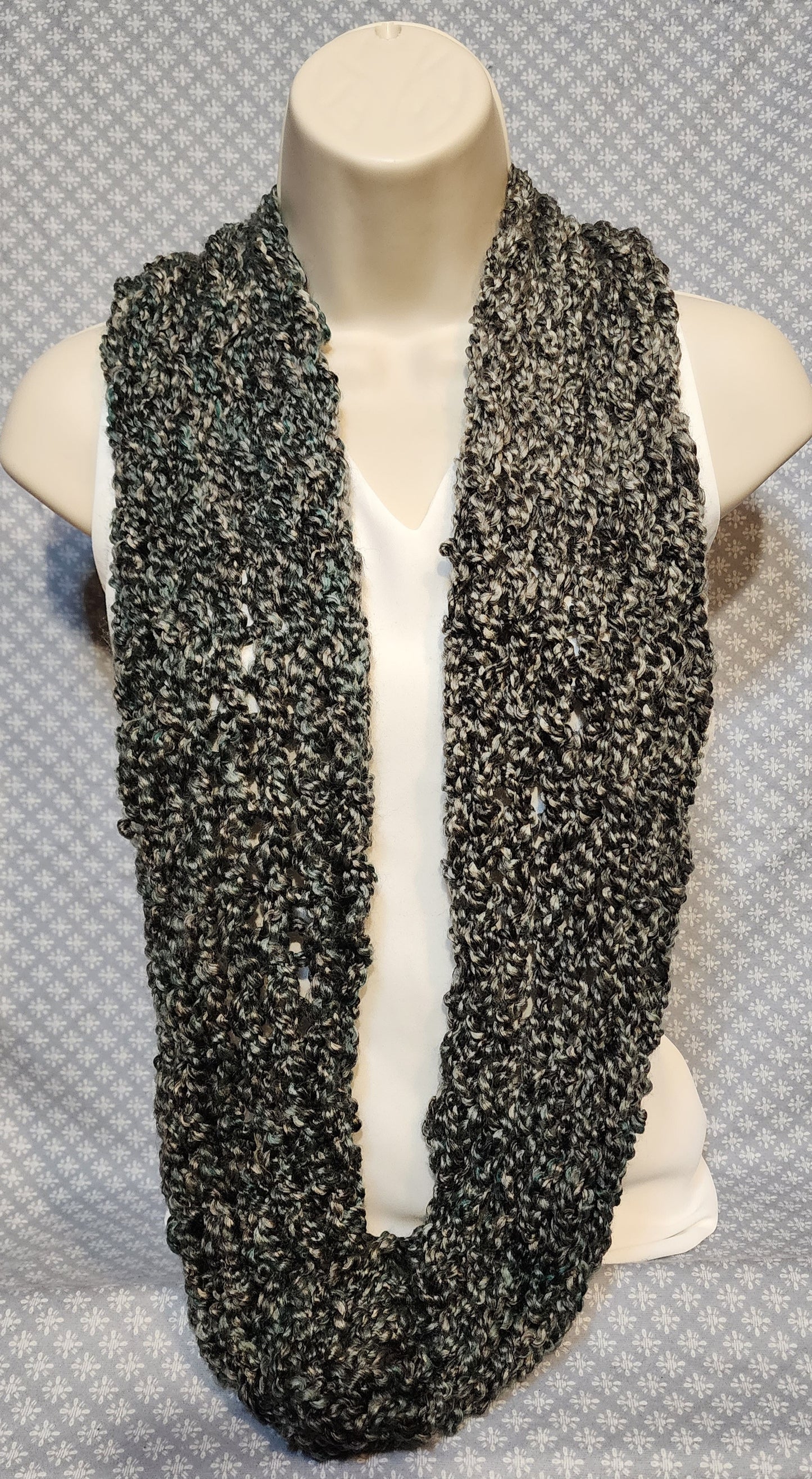 Finger Knitted Infinity Scarf