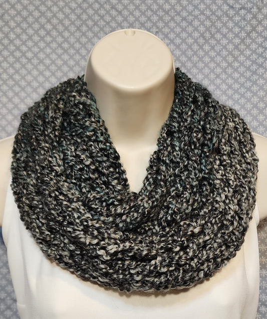 Finger Knitted Infinity Scarf